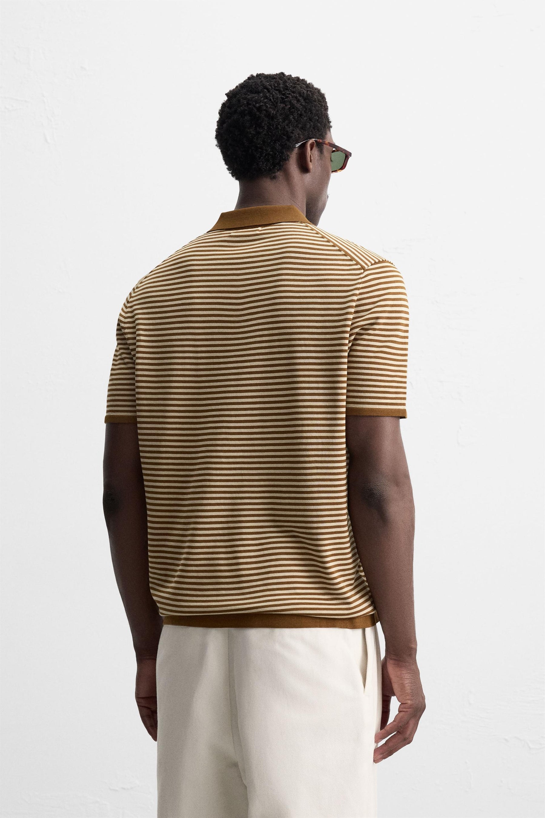 STRIPED KNIT POLO SHIRT - Image 3