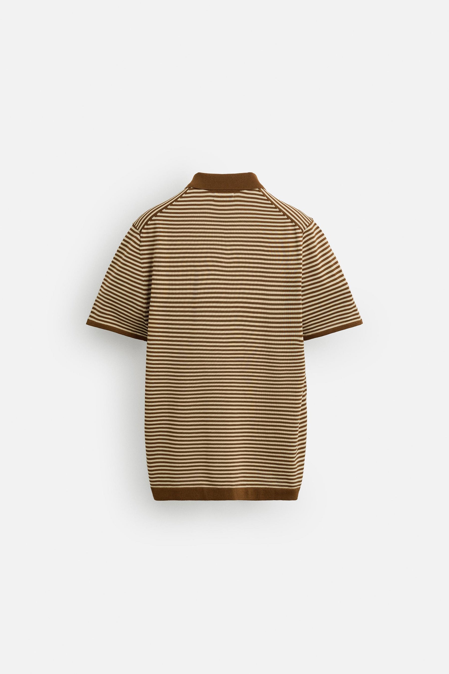 STRIPED KNIT POLO SHIRT - Image 6