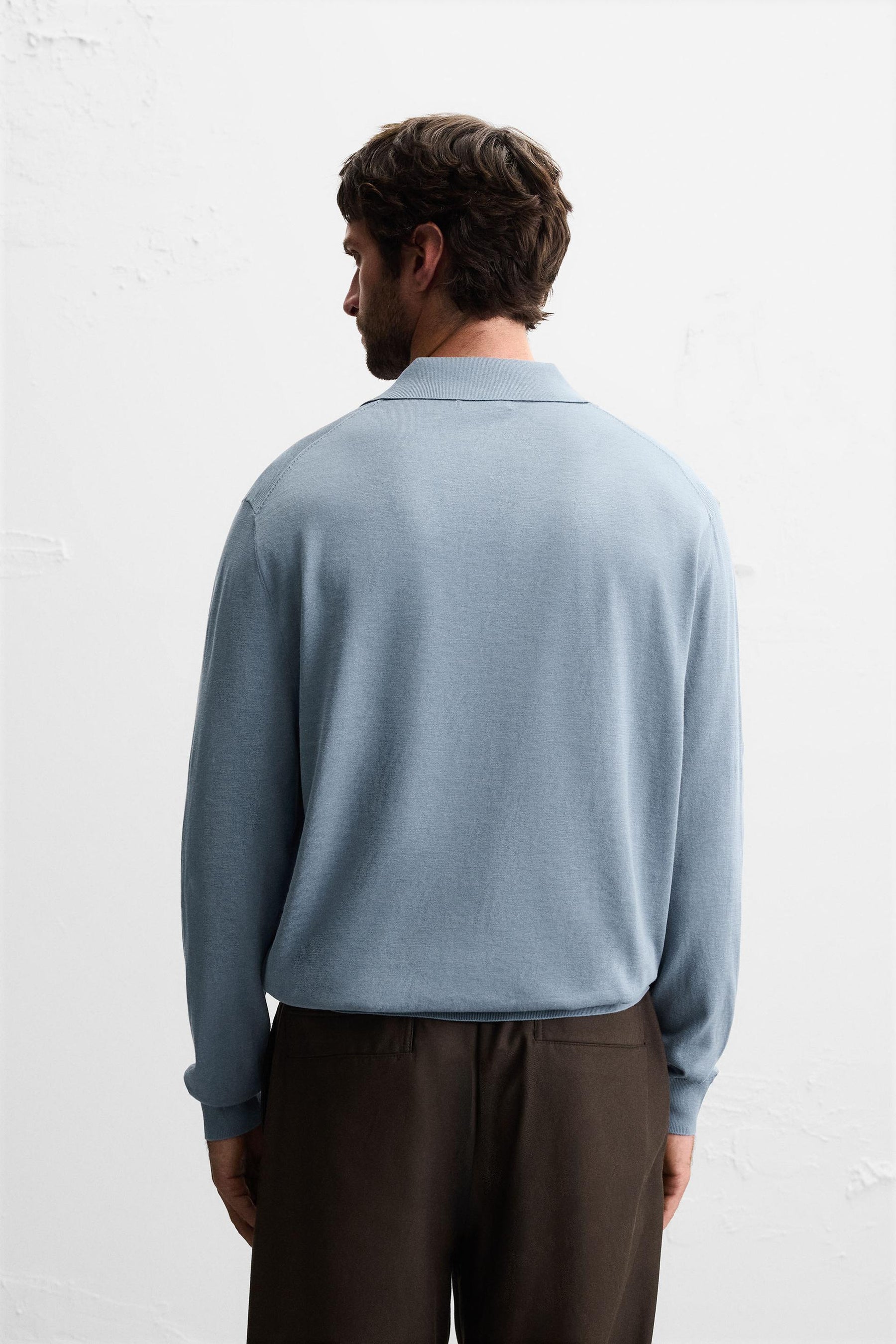 COTTON BLEND KNIT POLO SHIRT - Image 3
