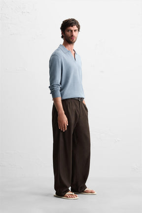 COTTON BLEND KNIT POLO SHIRT - Image 4