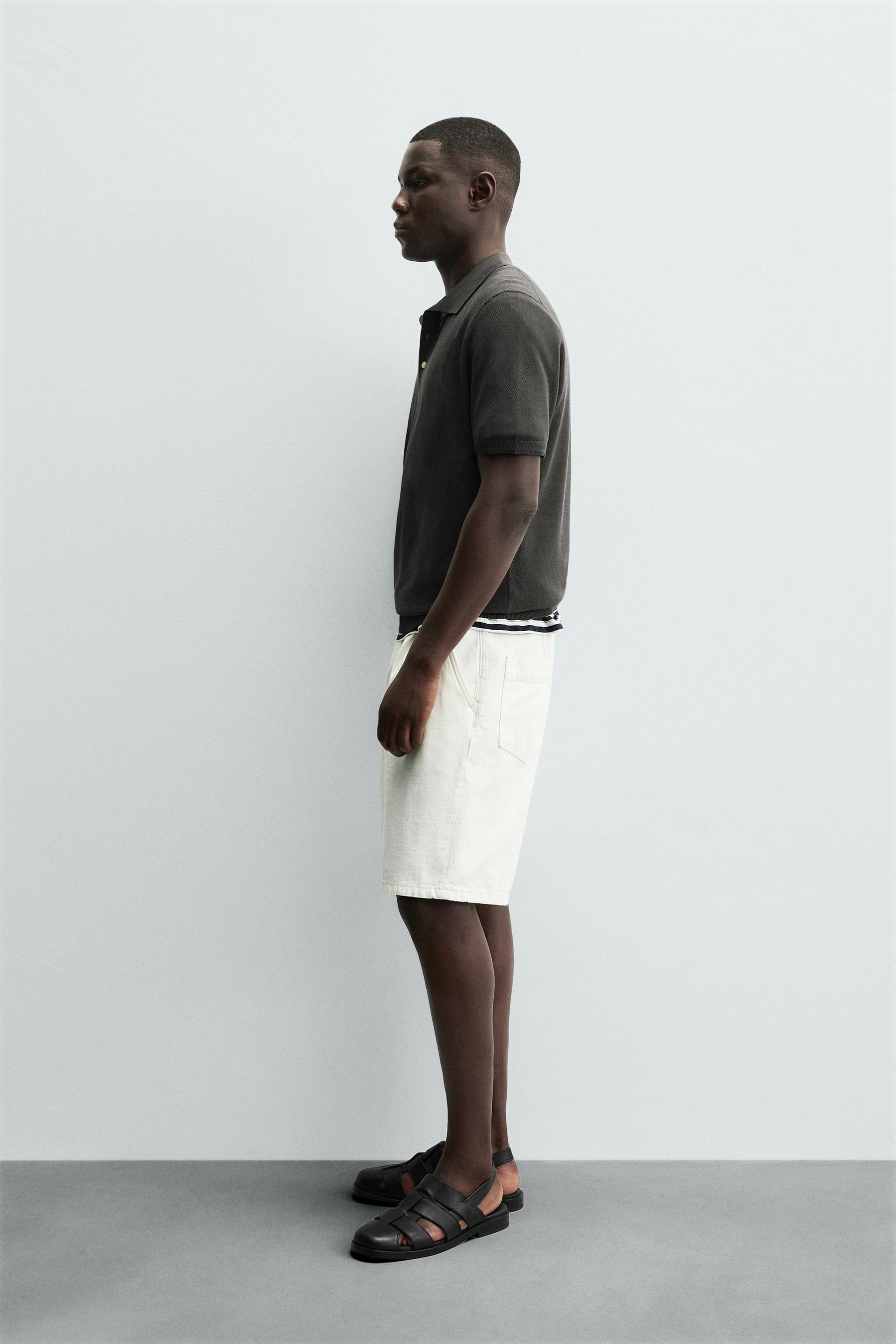 TEXTURED KNIT POLO SHIRT - Image 4