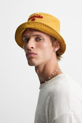 CONTRAST EMBROIDERY BUCKET HAT - Image 2