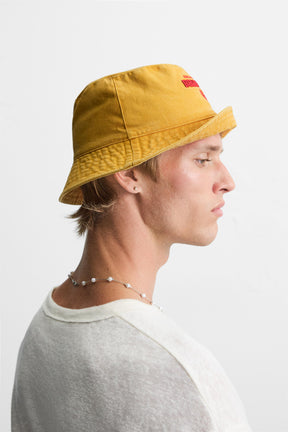 CONTRAST EMBROIDERY BUCKET HAT - Image 4