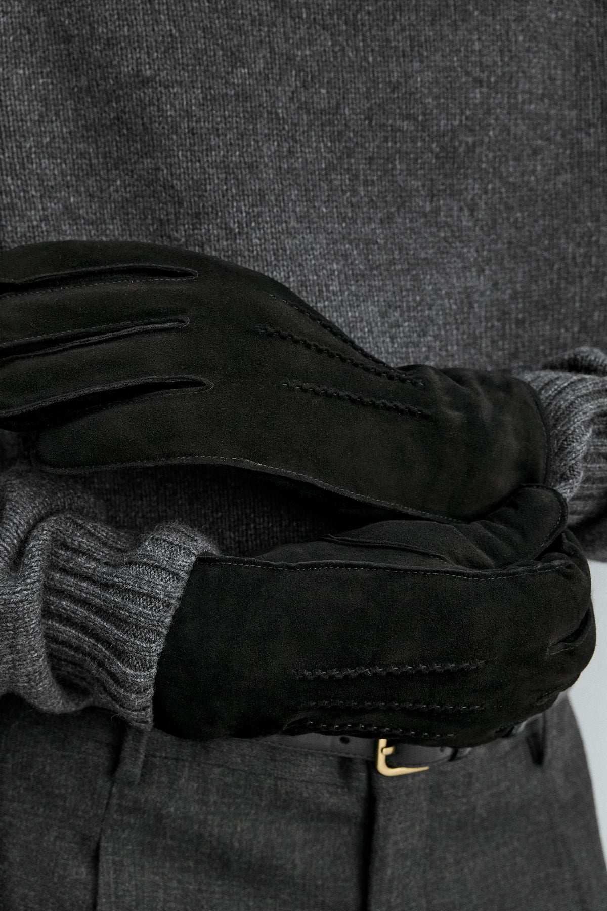 CONTRAST LEATHER GLOVES - Image 2