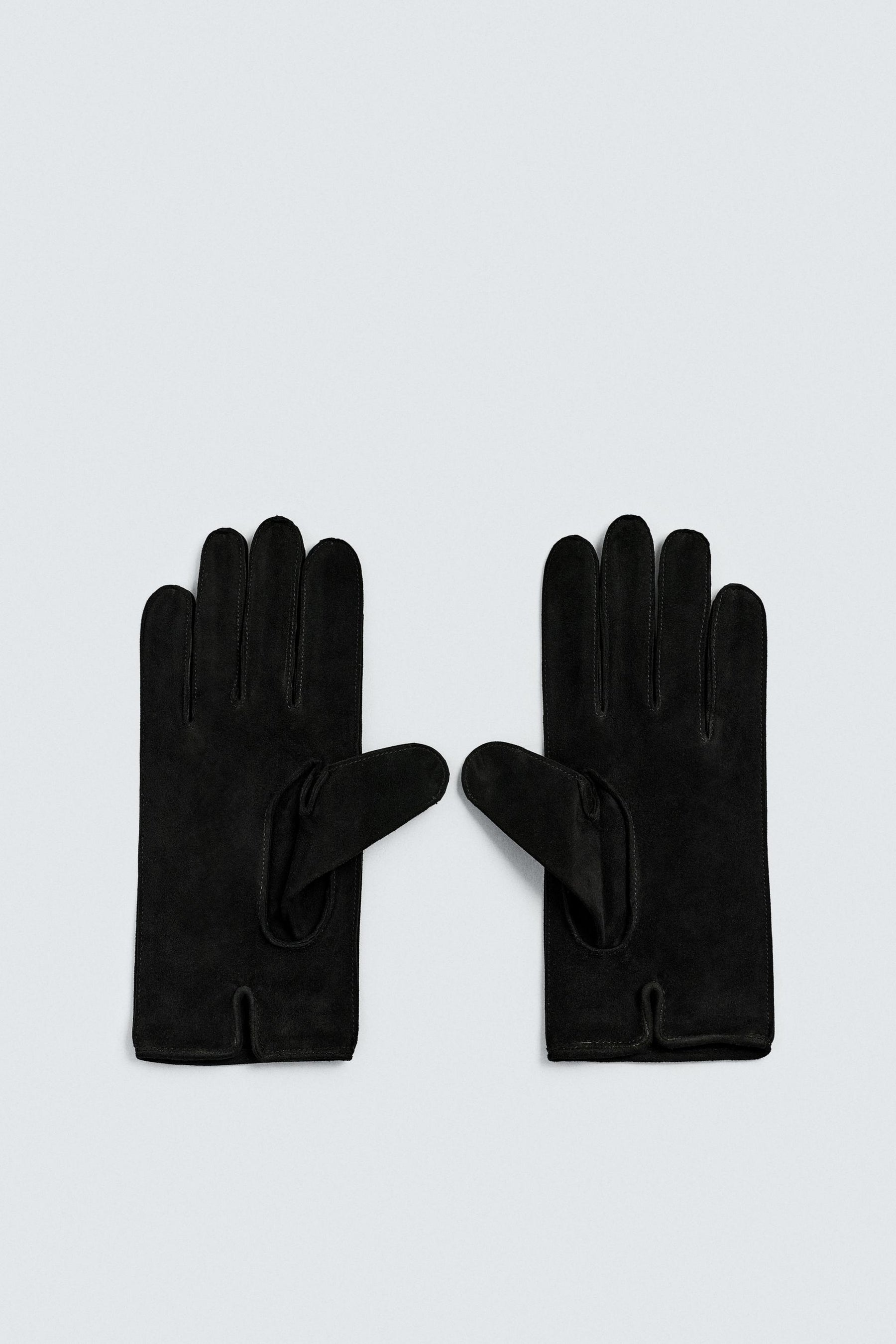 Suede Look Leather Gloves