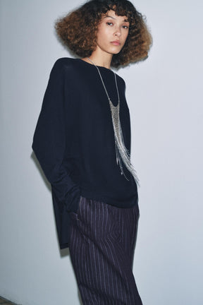 LONG CAPE KNIT SWEATER - Image 2