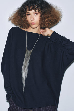 LONG CAPE KNIT SWEATER - Image 1