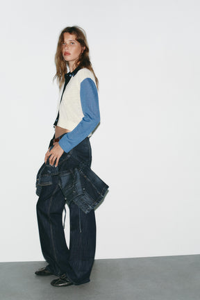 CONTRAST KNIT CARDIGAN - Image 4