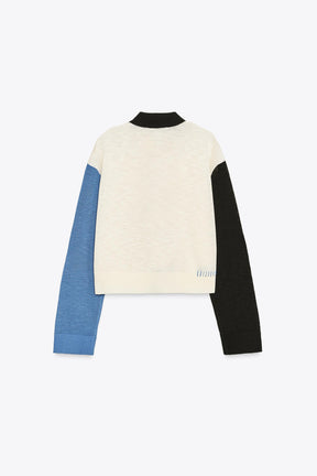 CONTRAST KNIT CARDIGAN