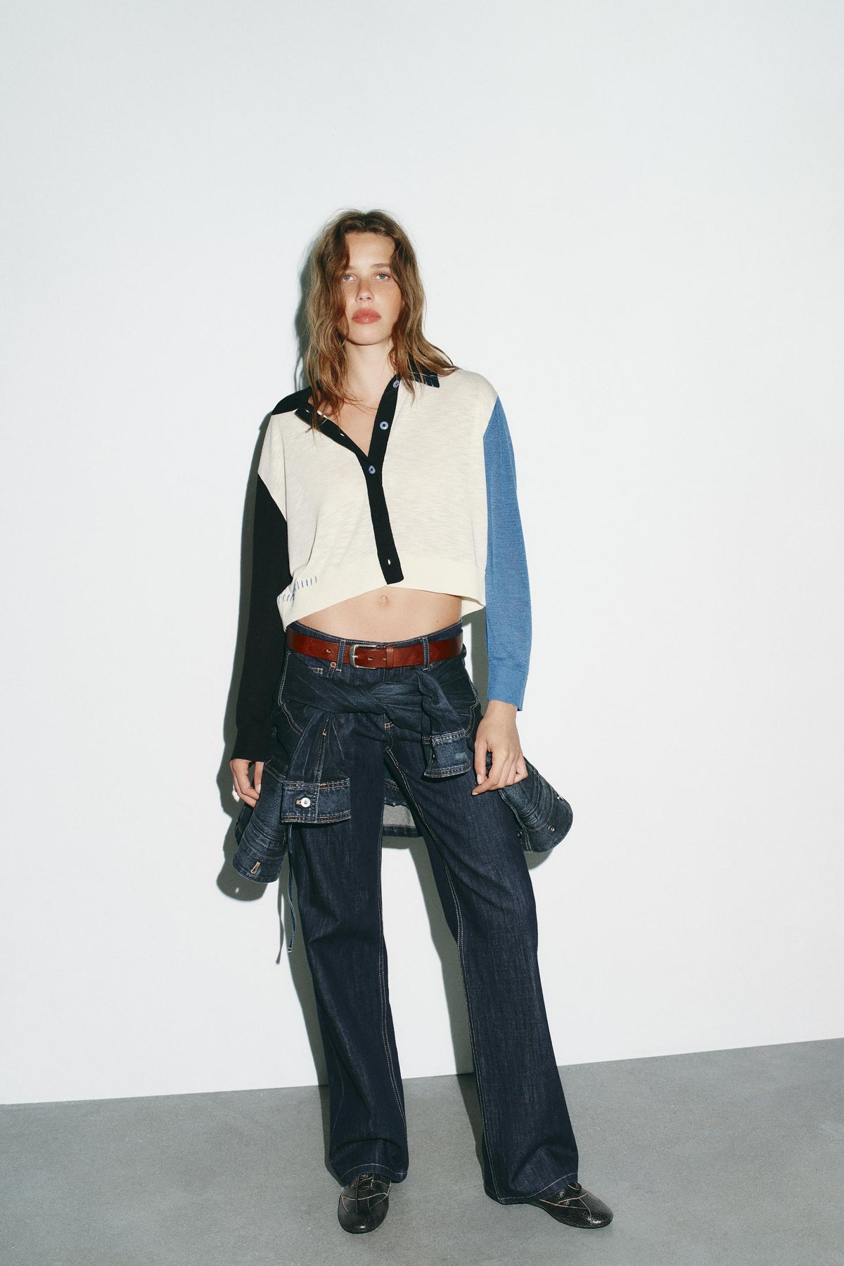 CONTRAST KNIT CARDIGAN