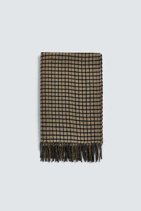 CHECK SCARF WITH FRINGING - Image 3
