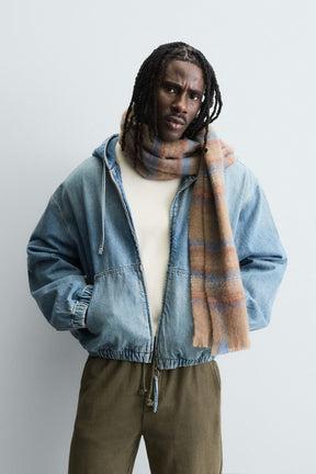 BRUSHED CHECK SCARF - Image 1