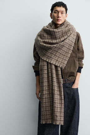 BRUSHED CHECK SCARF - Image 1