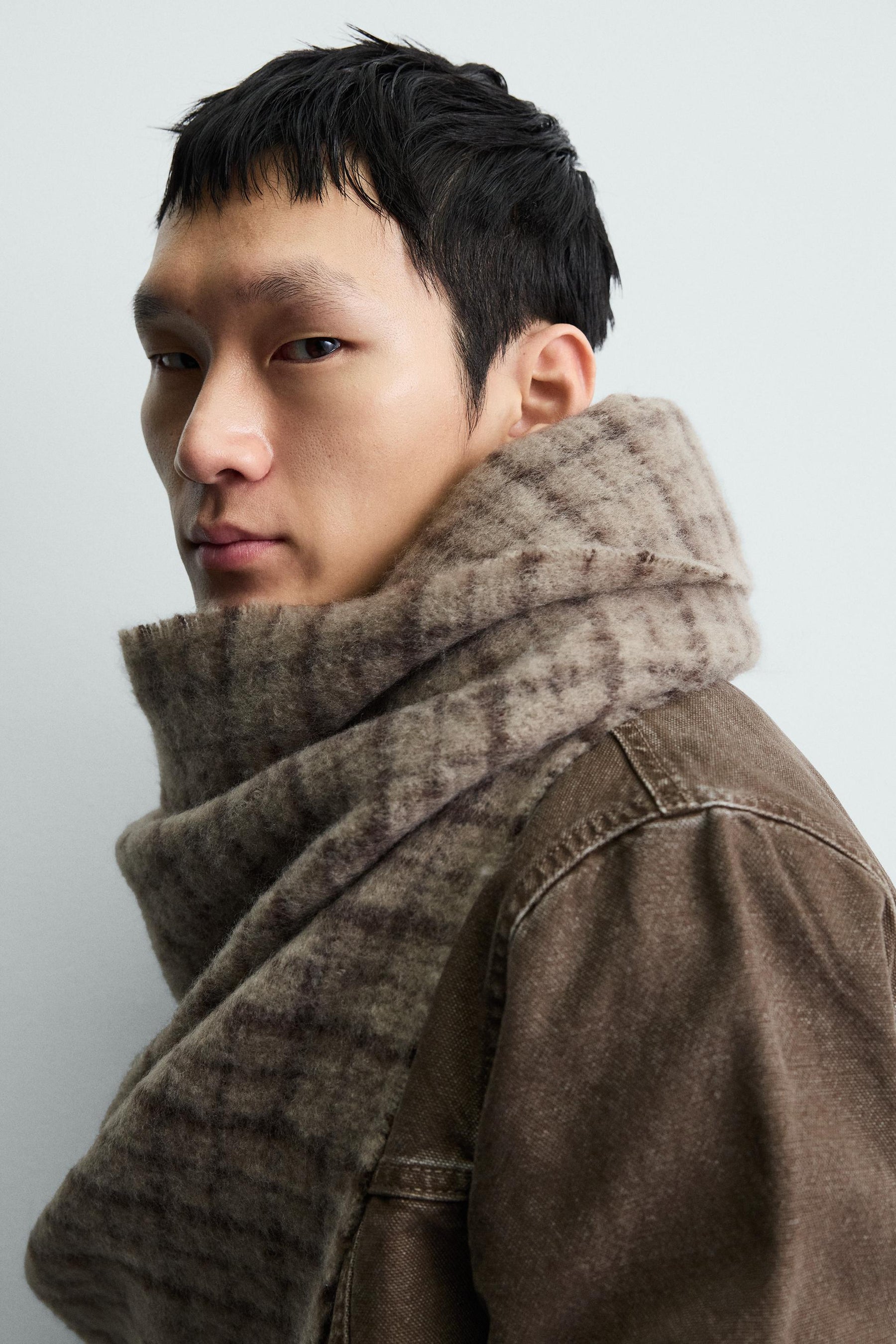 BRUSHED CHECK SCARF - Image 2