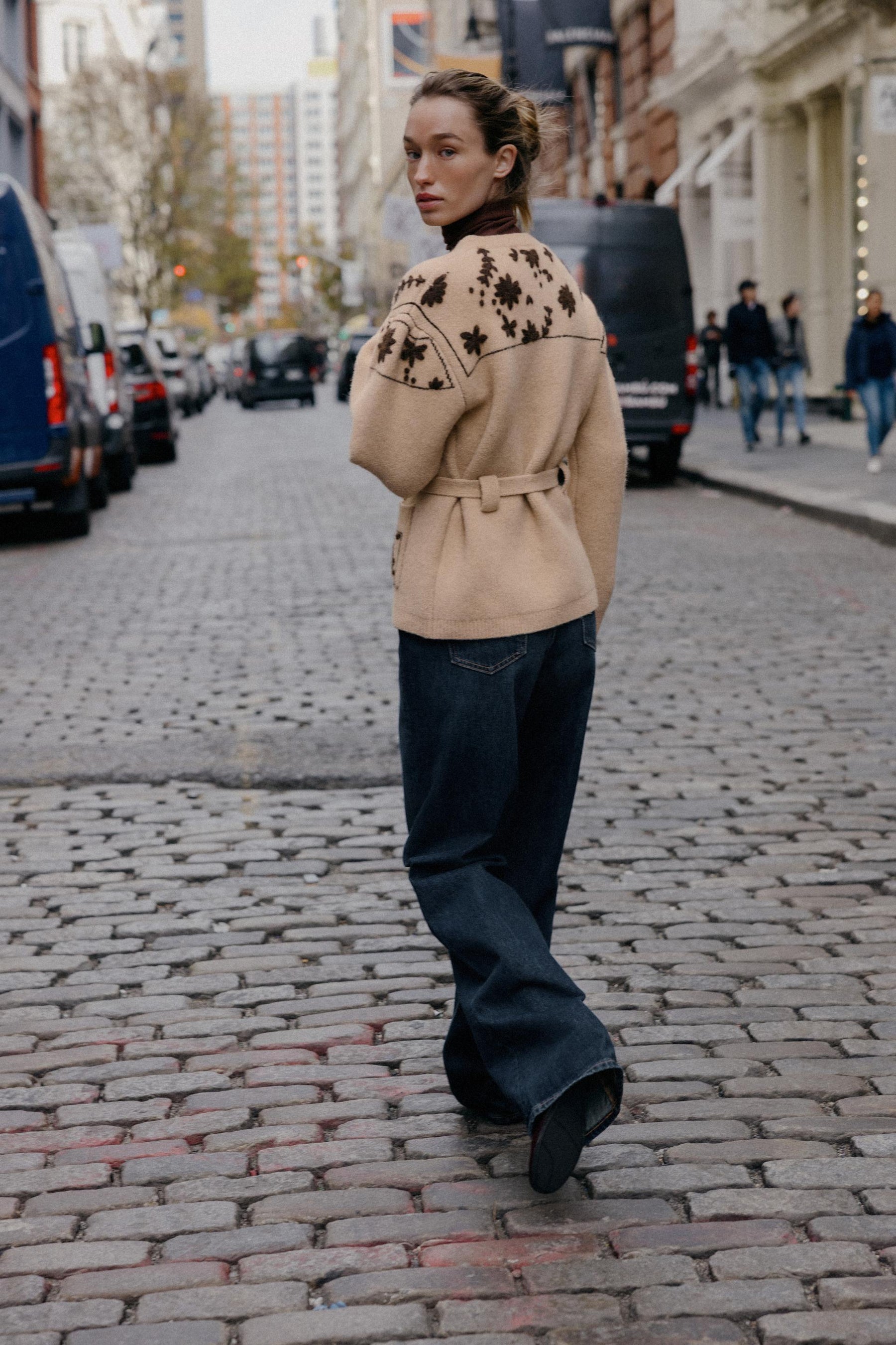 Embroidered Wool Alpaca Cardigan