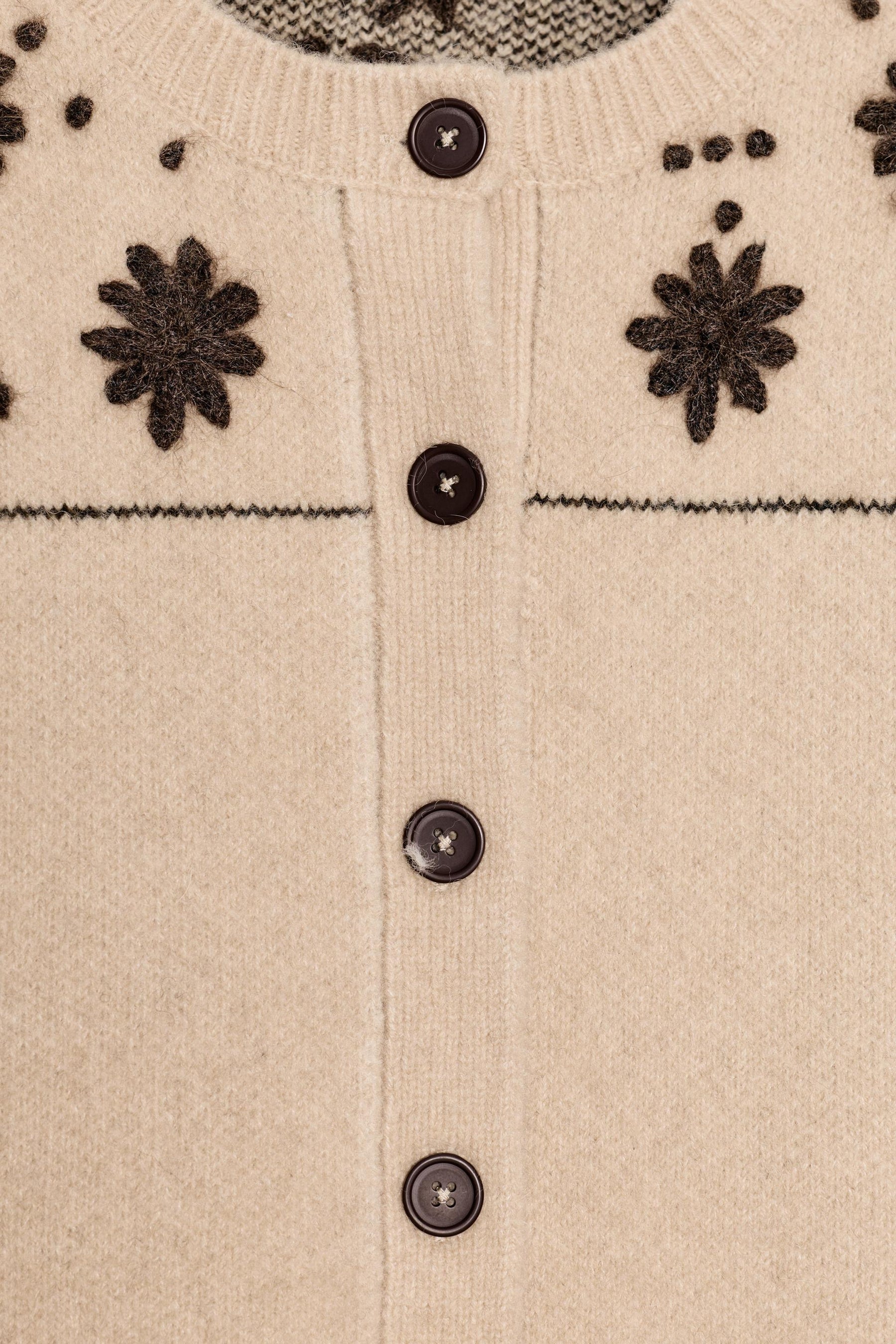 Embroidered Wool Alpaca Cardigan