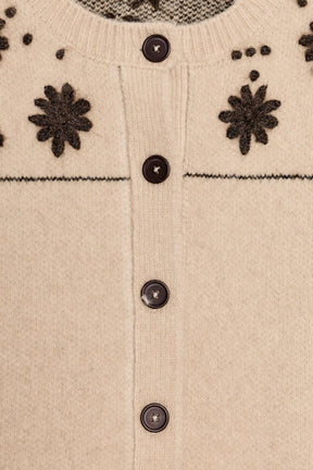 Embroidered Wool Alpaca Cardigan