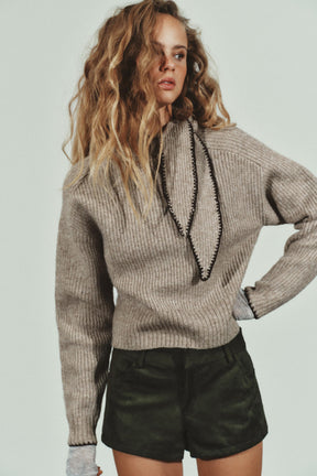 Bow-Detailed Knit Jumper
