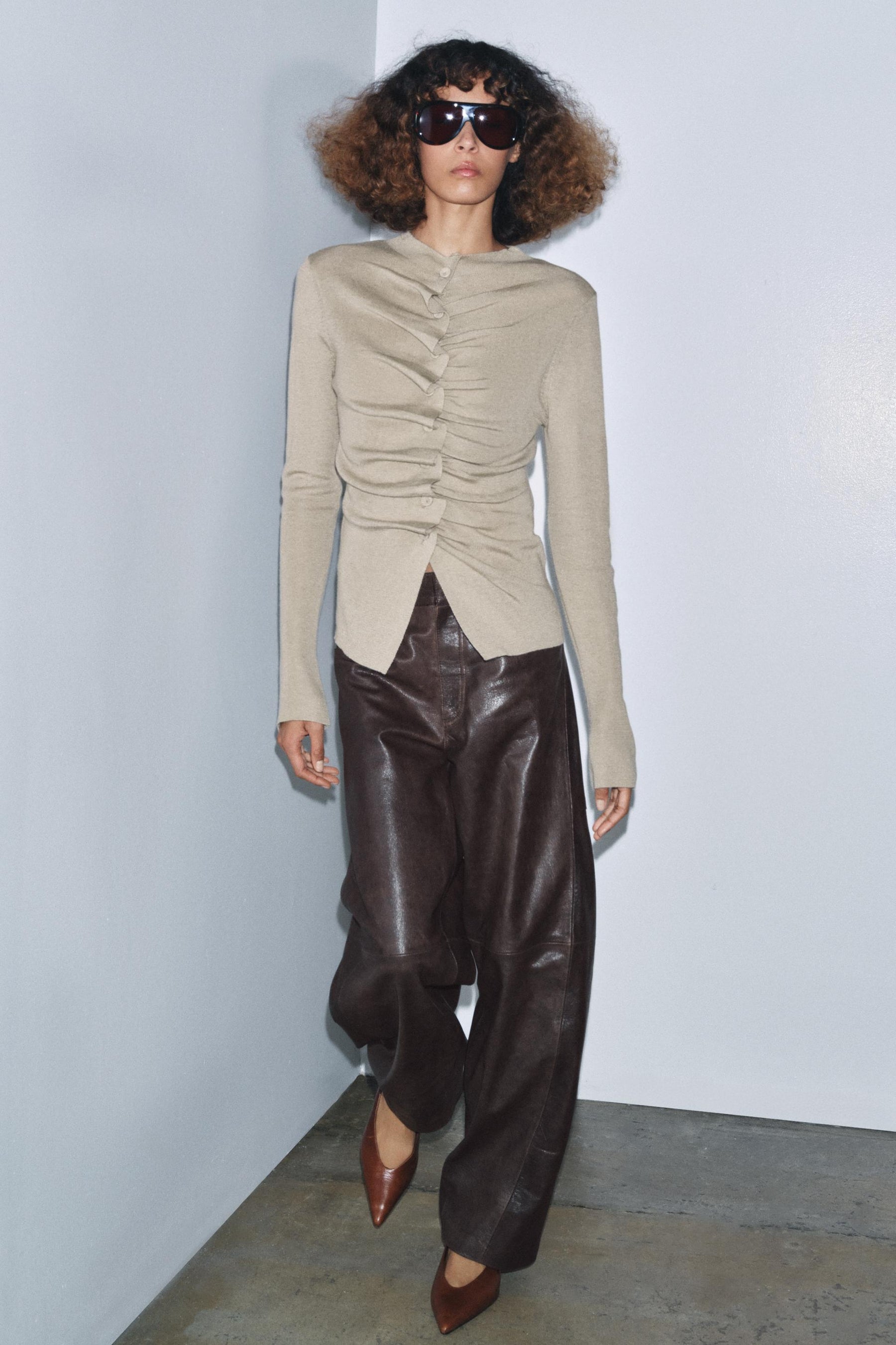 DRAPED KNIT CARDIGAN