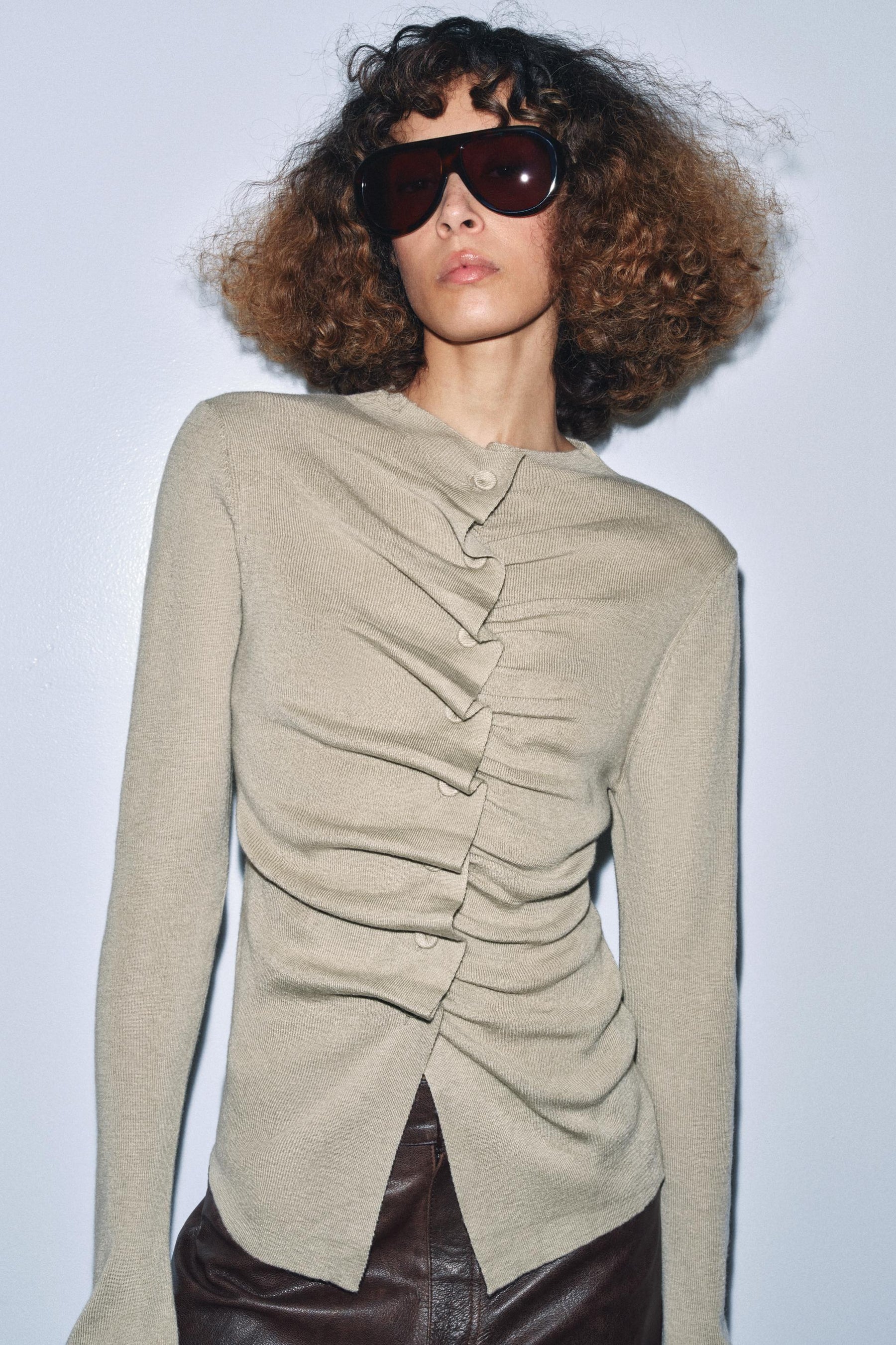 DRAPED KNIT CARDIGAN - Image 1