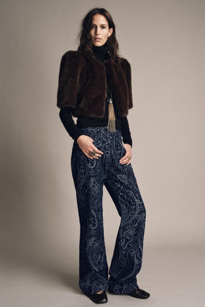 Jacquard Denim Trousers