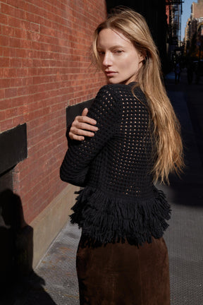 FRINGED PLAID KNIT JUMPER - Image 3