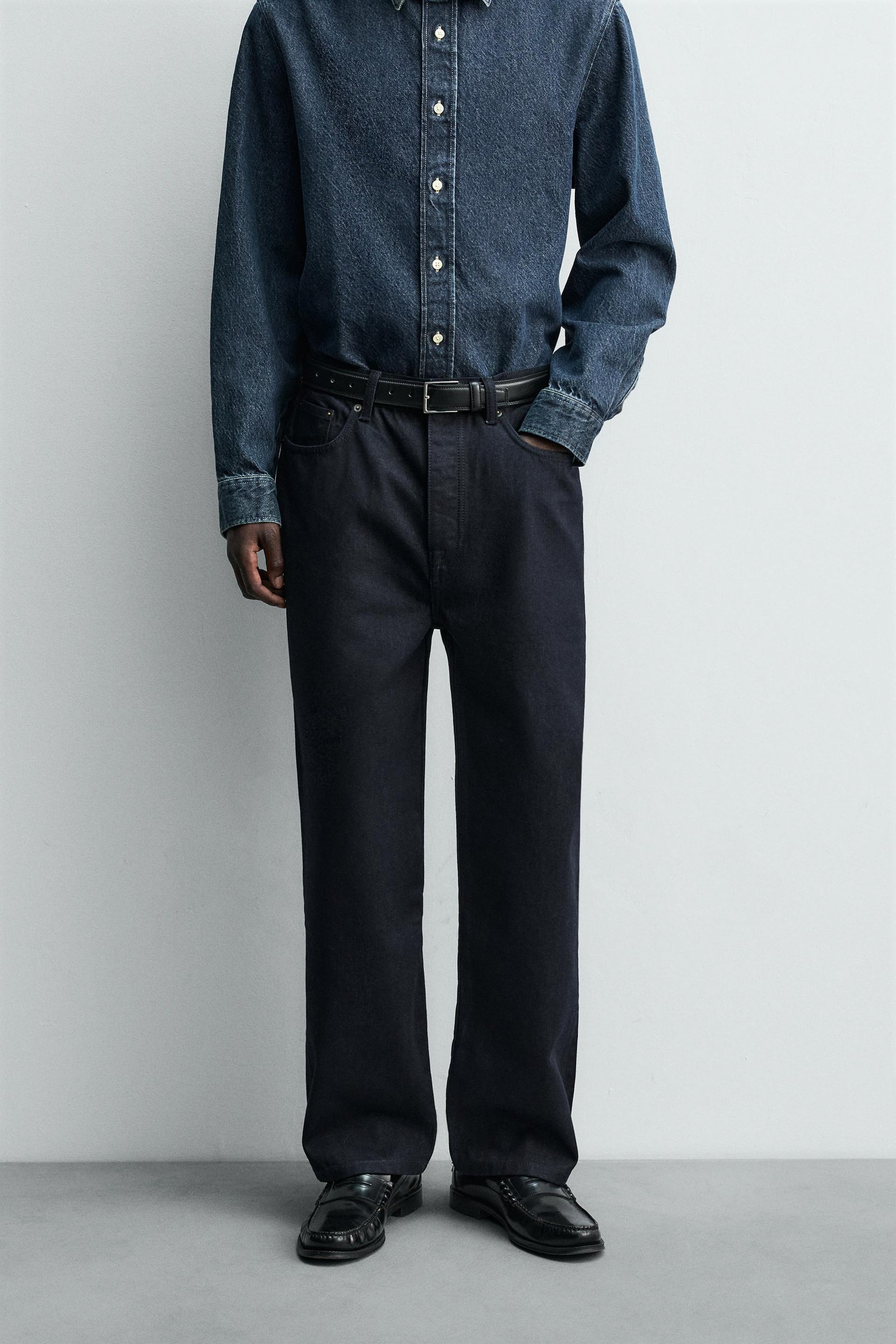 COTTON - WOOL STRAIGHT-LEG JEANS - Image 2