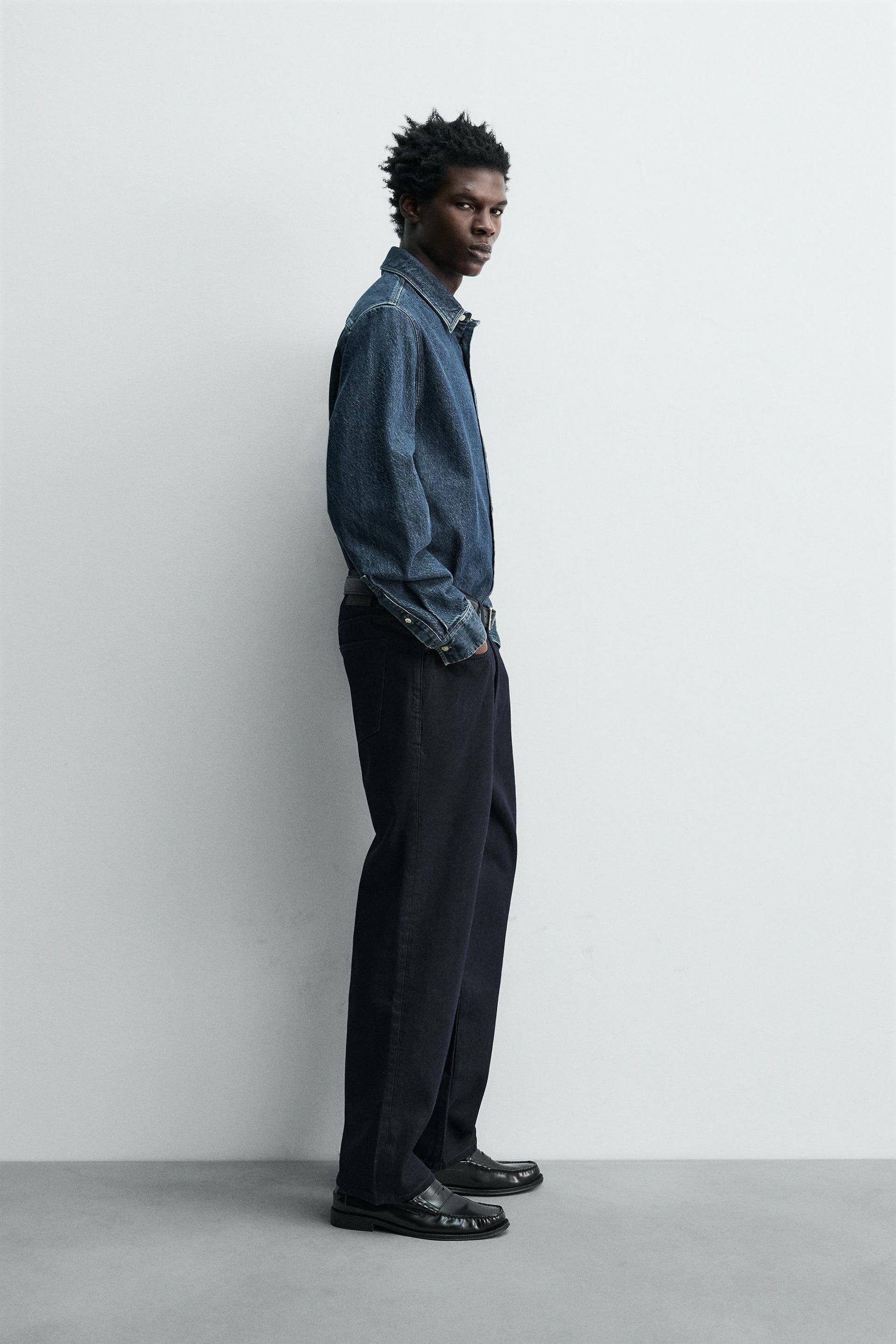 COTTON - WOOL STRAIGHT-LEG JEANS - Image 4