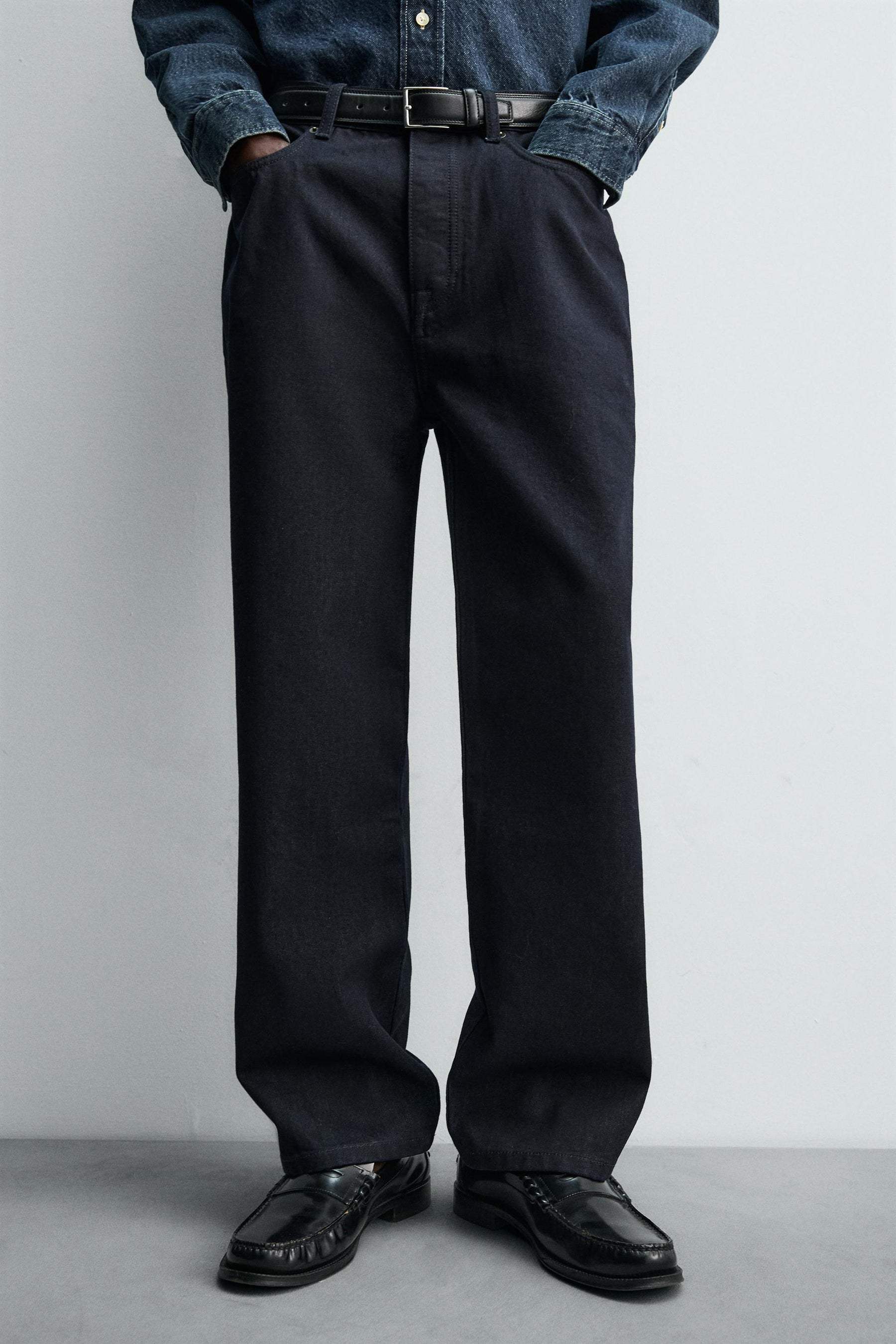 COTTON - WOOL STRAIGHT-LEG JEANS - Image 6