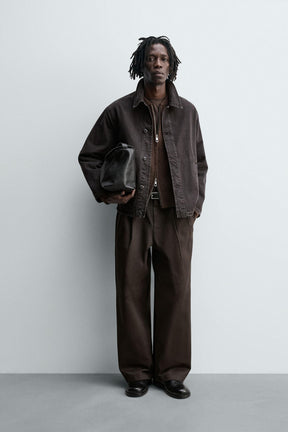 BOXY FIT DENIM OVERSHIRT - Image 1