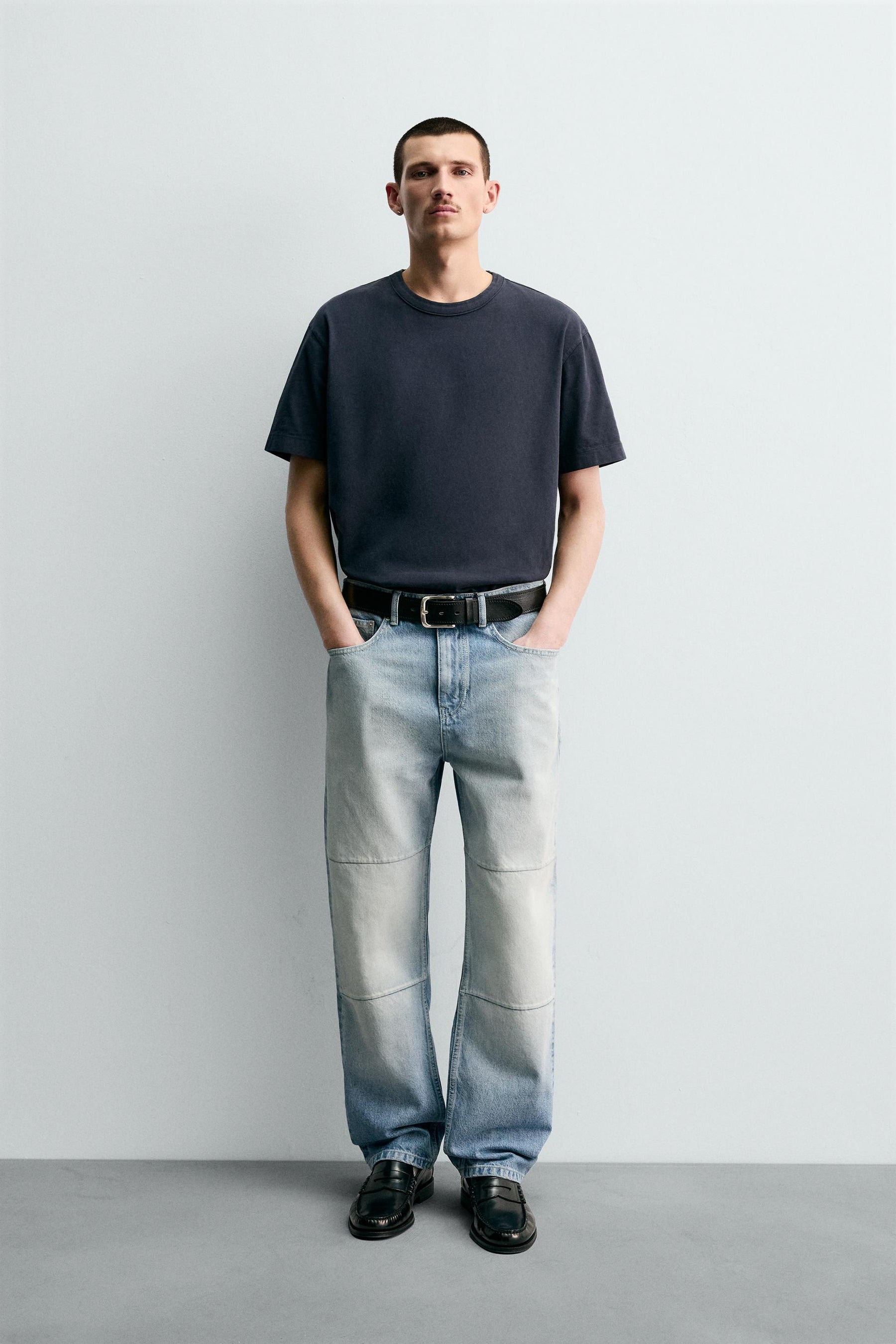 STRAIGHT-LEG JEANS WITH SEAMS - Image 1