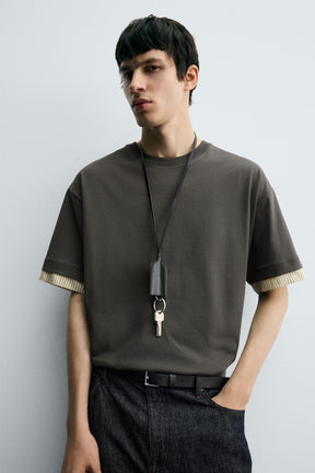 CONTRAST SLEEVE T-SHIRT - Image 4