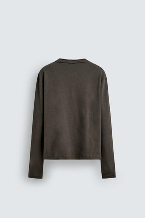 RELAXED FIT HENLEY COLLAR T-SHIRT - Image 6