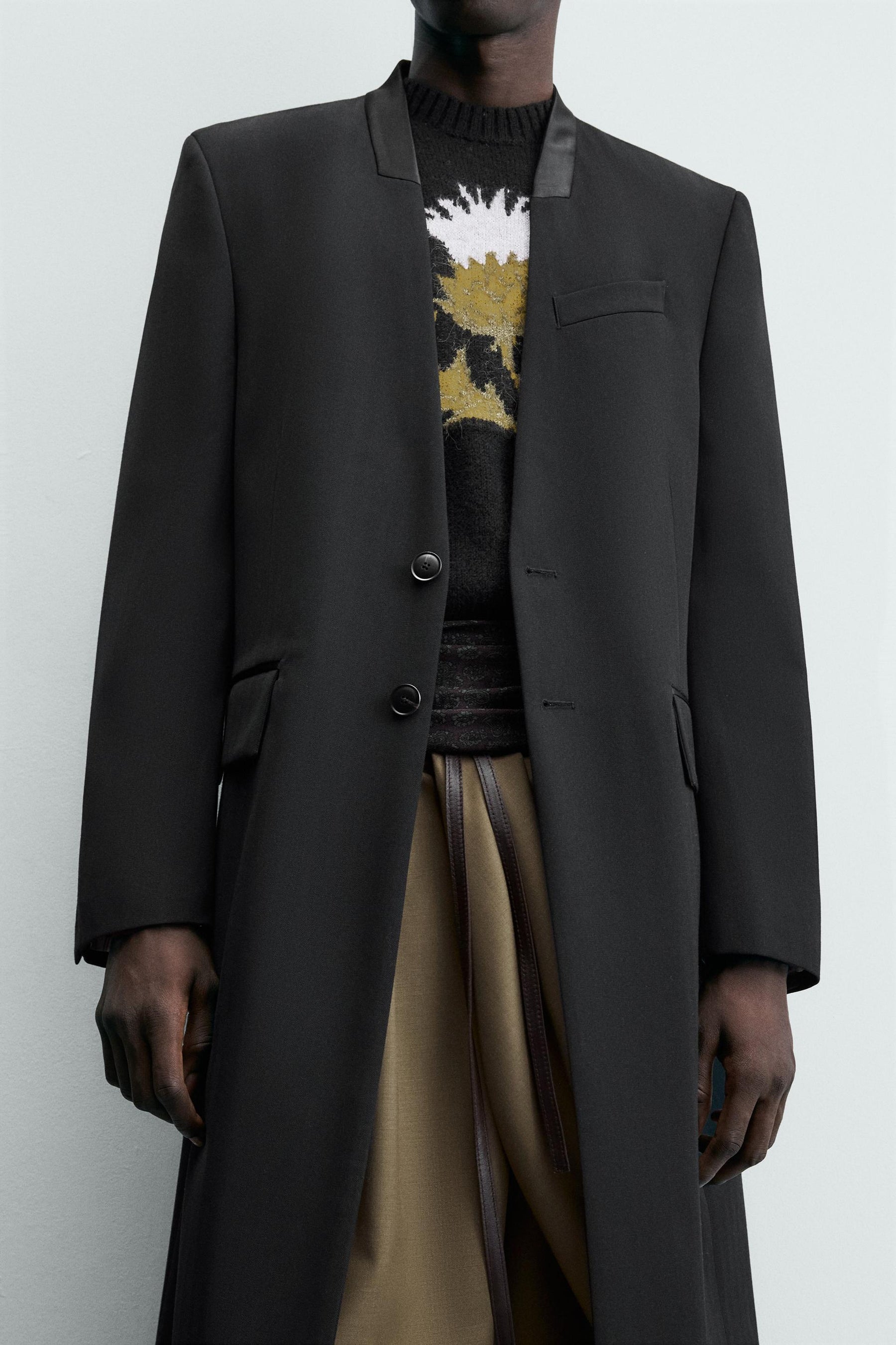 Striped Jacquard Coat