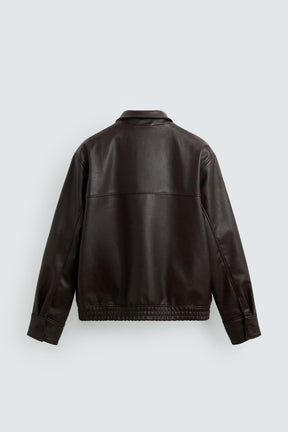 Faux Leather Bomber