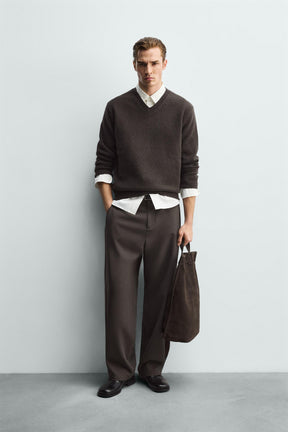 RELAXED FIT PLEATED TROUSERS - Image 1