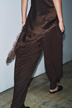 Wide-leg Trousers with Buckle