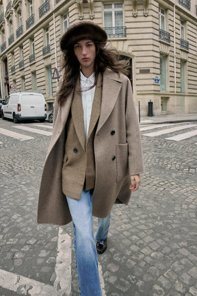 LONG WOOL BLEND DOUBLE-BREASTED COAT - Image 2