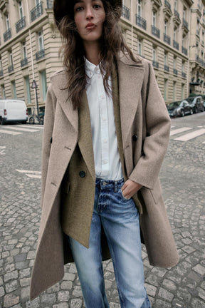 LONG WOOL BLEND DOUBLE-BREASTED COAT - Image 5