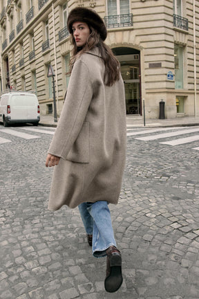 LONG WOOL BLEND DOUBLE-BREASTED COAT - Image 7