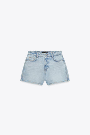 Mid-Waist Mom Fit Shorts