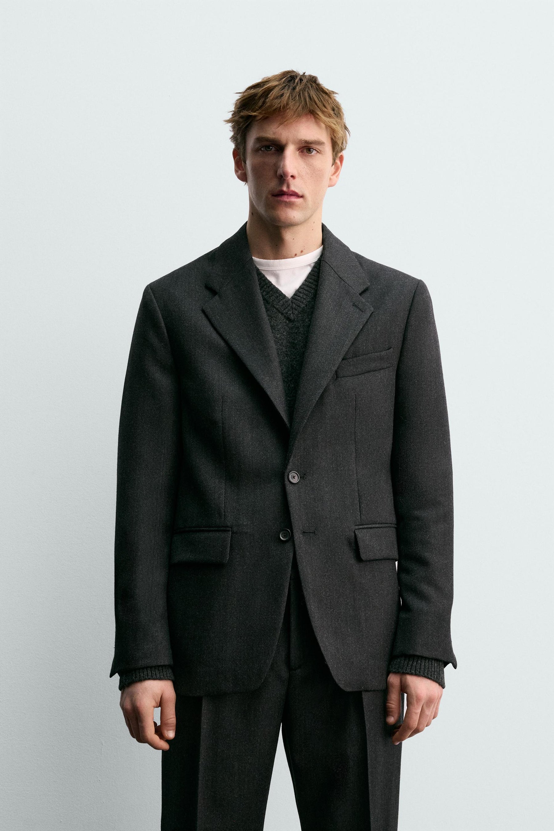 100% WOOL TWILL SUIT BLAZER AARON LEVINE X - Image 2