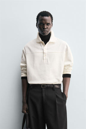 Textured Boxy Polo