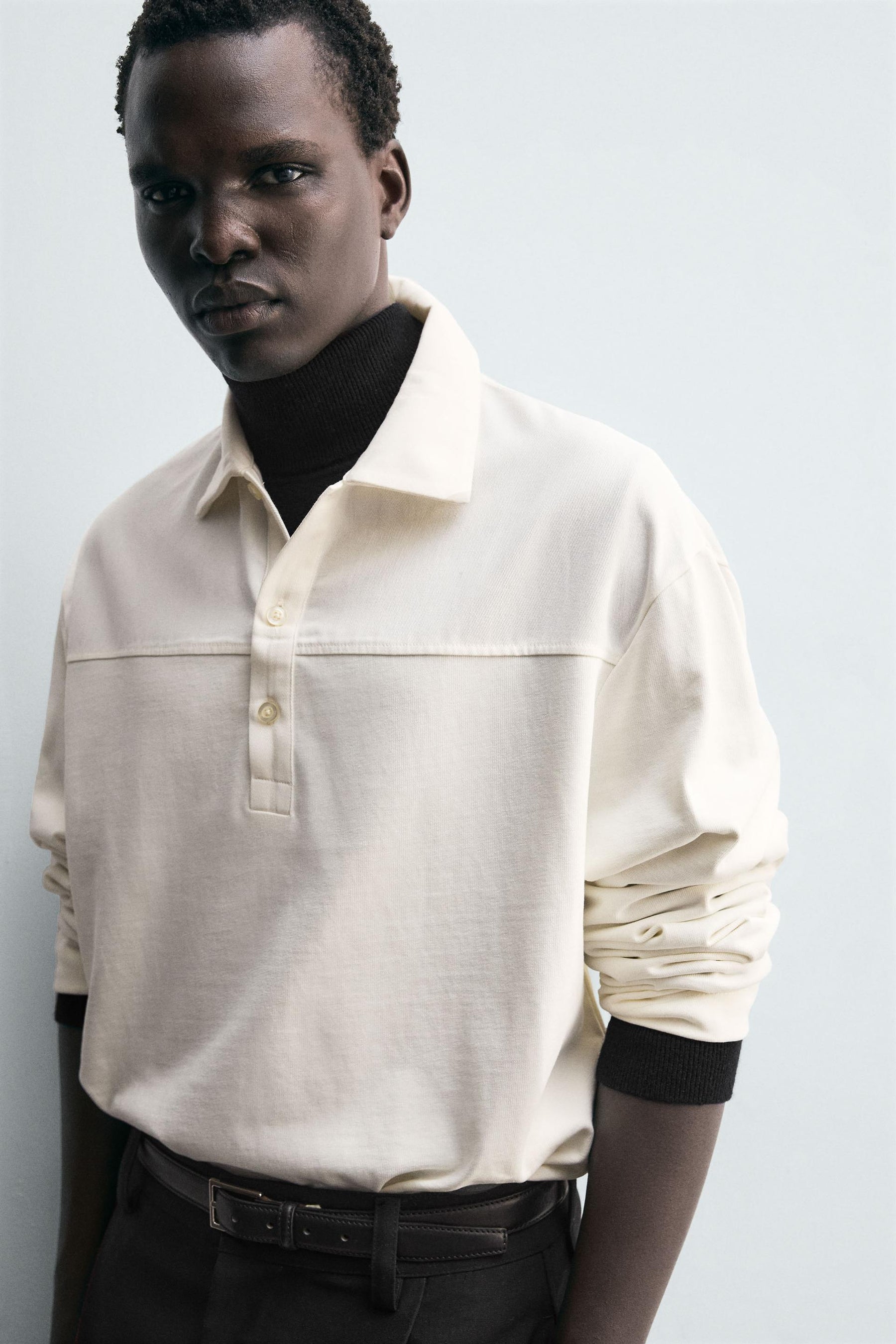 Textured Boxy Polo