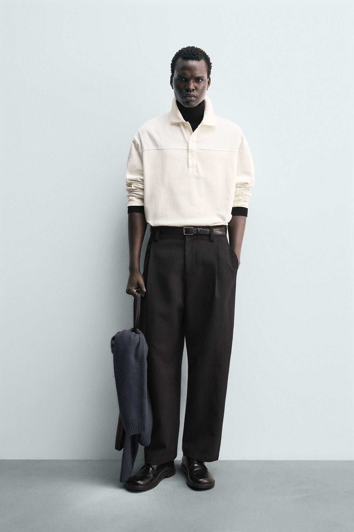 BOXY FIT TEXTURED POLO SHIRT - Image 1