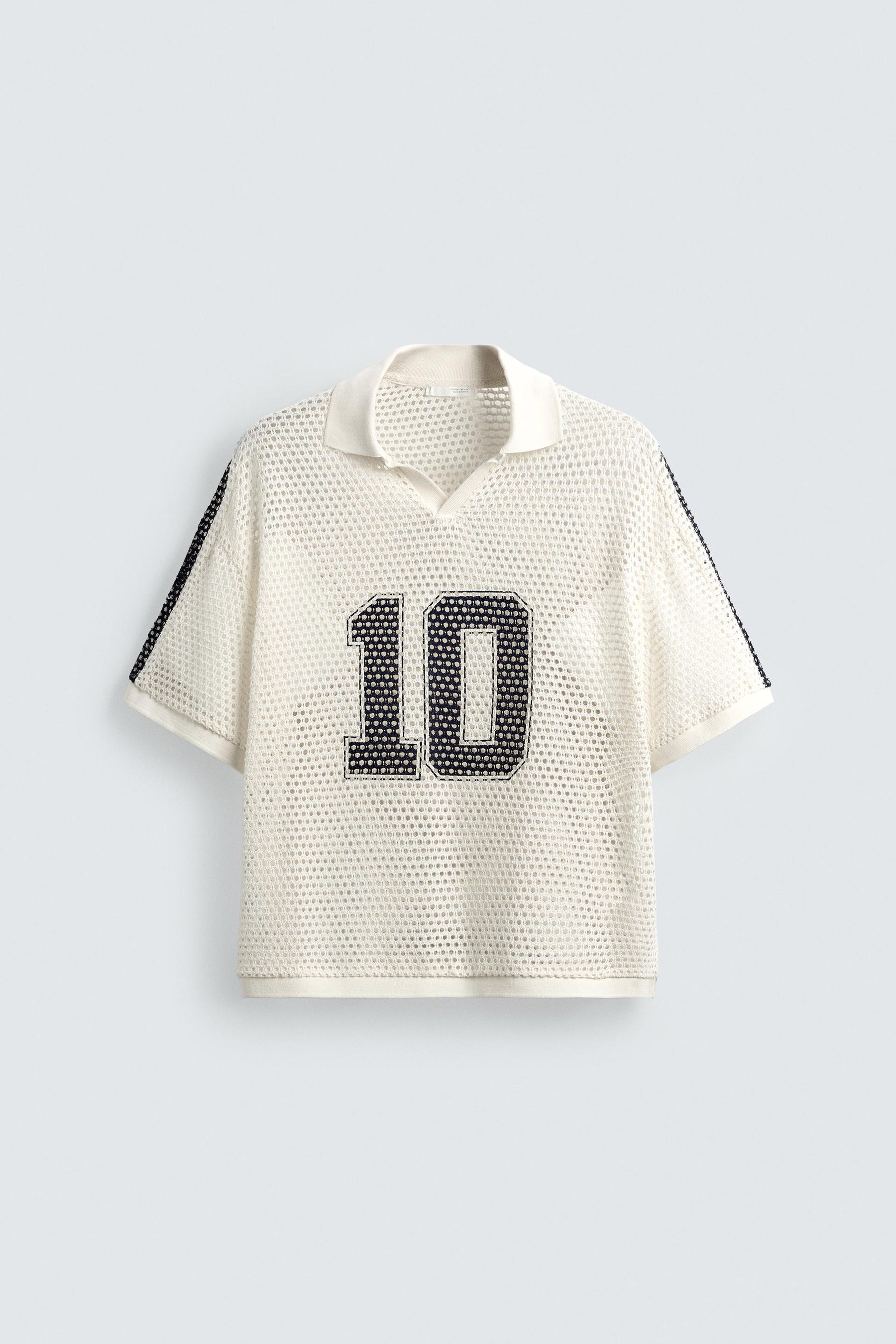 RETRO FOOTBALL OPEN-KNIT POLO SHIRT - Image 7