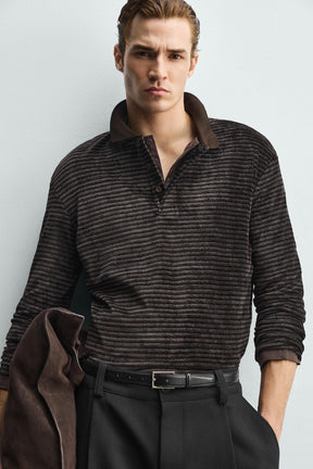 WASHED TEXTURED POLO SHIRT - Image 5