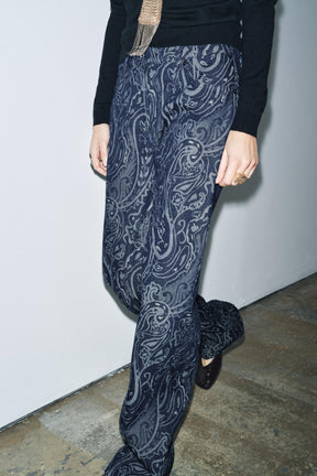 Jacquard Denim Trousers