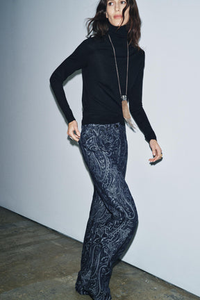 Jacquard Denim Trousers