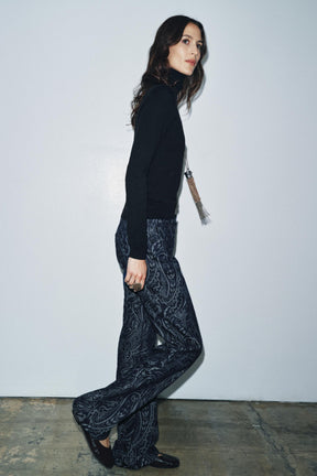 Jacquard Denim Trousers